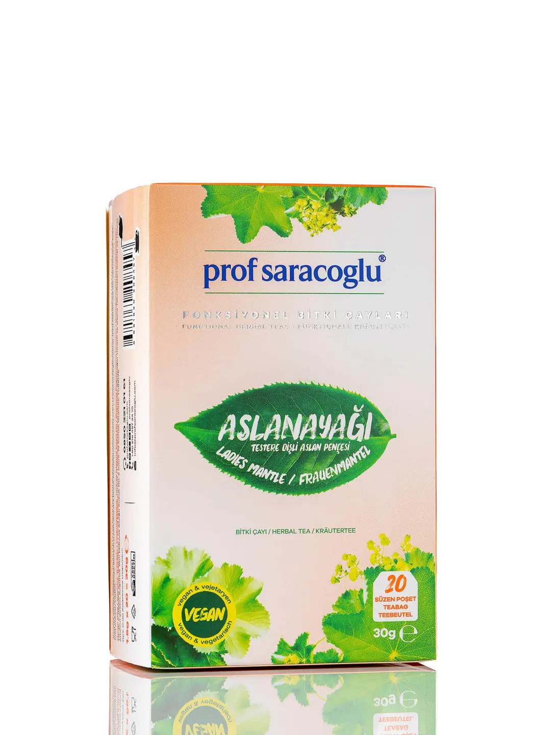 Aslanayağı bitki çayı ürün ve ambalaj fotoğrafı — Prof Saraçoğlu, İzmir fotoğraf çekimi