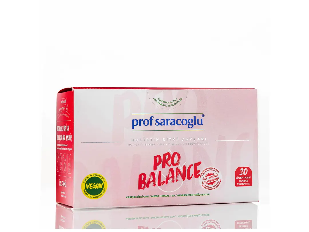 Prof Saraçoğlu Pro Balance bitki çayı ürün ve ambalaj fotoğrafı — Prof Saraçoğlu, İzmir
